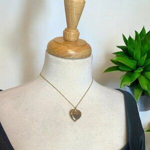 Vintage Artistry Heart Two Tone Pendant Signed